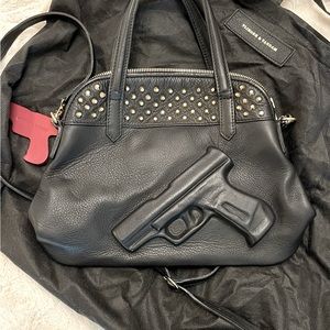 Vlieger & Vandam Gold Studded Guardian Angel Bag Like New